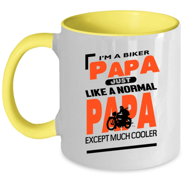 Cool Gift For Biker Papa Coffee Mug, I'm A Biker Papa Accent Mug