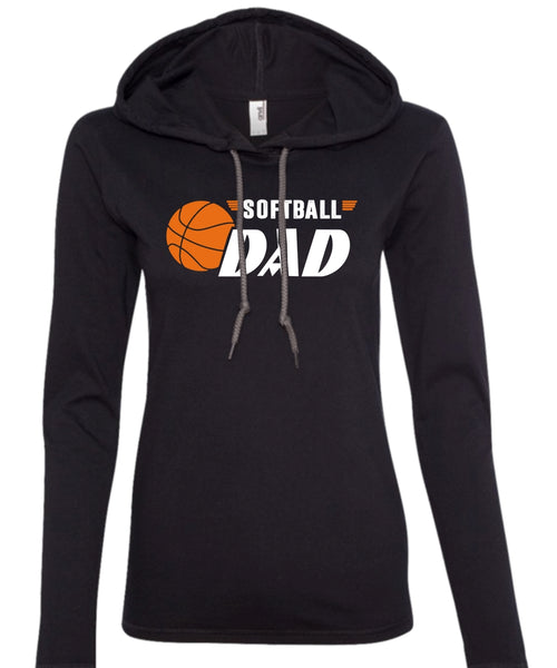 Softball Dad T Shirt, Being A Papa T Shirt, Father's Day T Shirt (Anvil Ladies Ringspun Hooded)