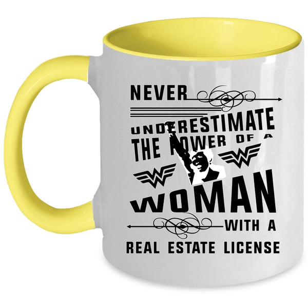 Cool Woman Coffee Mug, A Woman With A Real Estate License Accent Mug