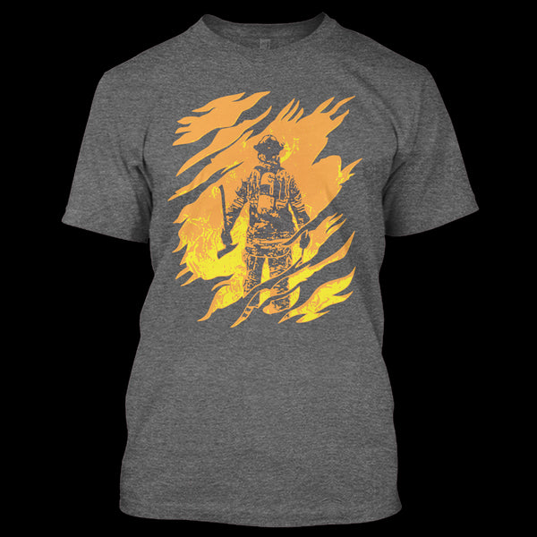 A black t-shirt with the shopify logo