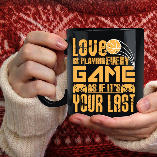 Love Is Playing Every Game Coffee Mug, Funny Gift For Gamers Coffee Cup