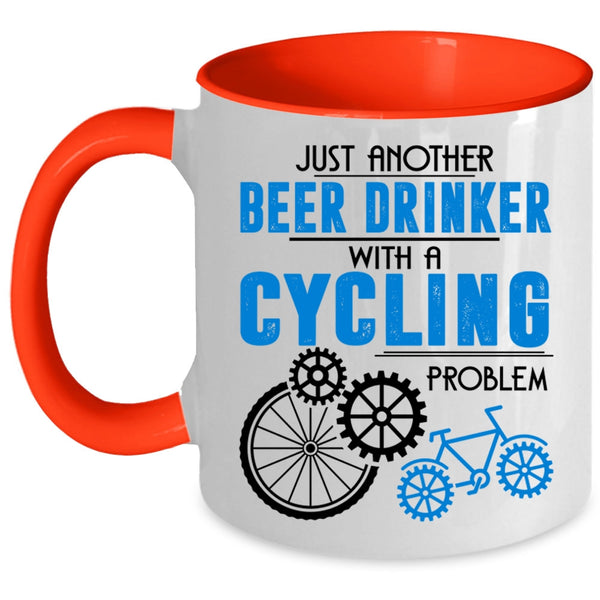 Cool Beer Drinker Coffee Mug, Beer Drinker With A Cycling Problem Accent Mug
