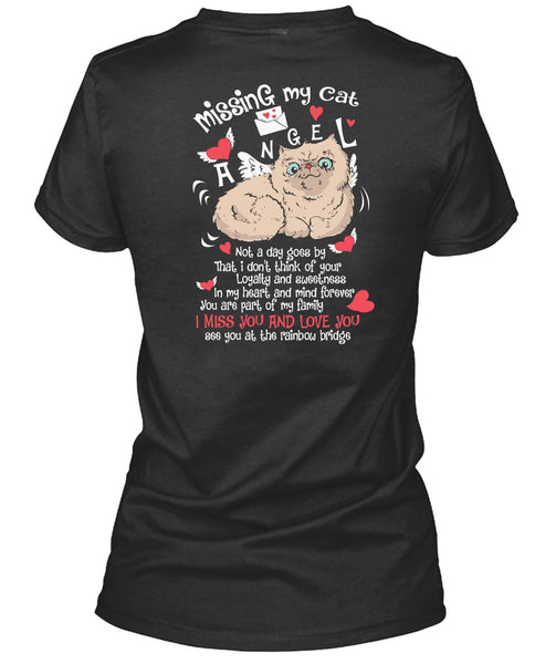 Missing My Cat Angel T Shirt, I Miss You And Love You T Shirt