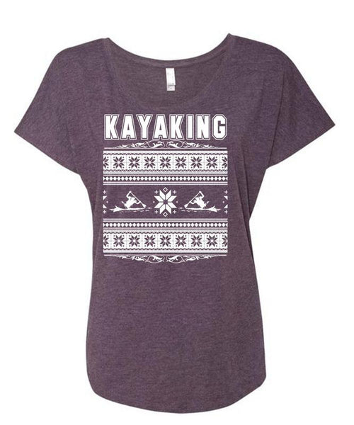 Being A Kayaking T Shirt, My Favorite T Shirt, Cool Shirt (Ladies' Triblend Dolman Sleeve)