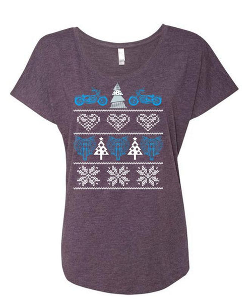 Being A Biker T Shirt, I Love Christmas T Shirt, Cool Shirt (Ladies' Triblend Dolman Sleeve)
