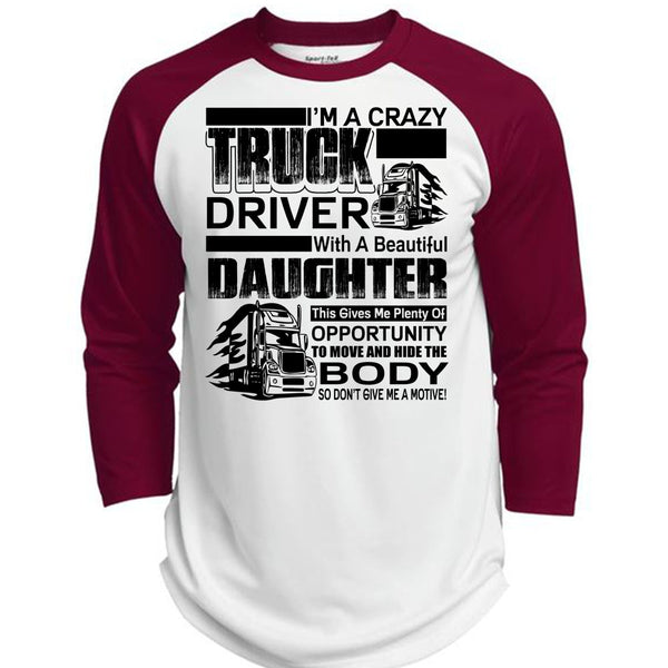 I'm A Crazy Truck Driver T Shirt, I Love Trucker T Shirt, Awesome T-Shirts  (Polyester Game Baseball Jersey)