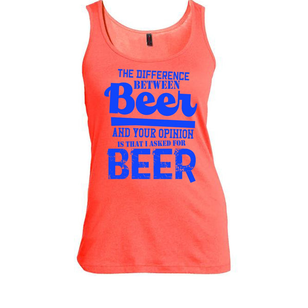 The Difference Between Beer T Shirt, Coolest Beer Drinker Tank Top