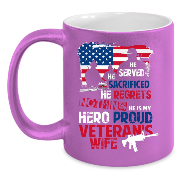Proud Veteran's Wife Coffee Mug, Beautiful Wife Coffee Cup