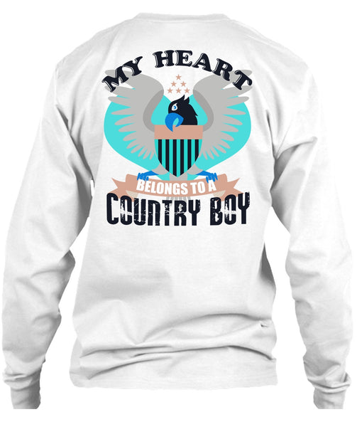 My Heart Belongs To A Country Boy T Shirt, I Love Veteran T Shirt