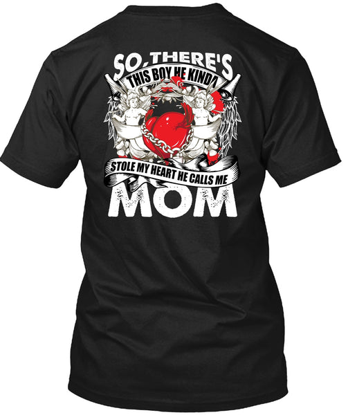 A black t-shirt with the shopify logo