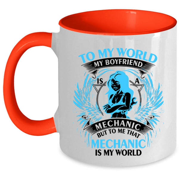 Cool Couple Coffee Mug, My Boyfriend Is A Mechanic Accent Mug