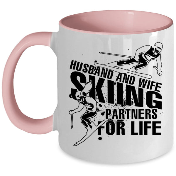 Skiing Partners For Life Coffee Mug, Husband And Wife Accent Mug