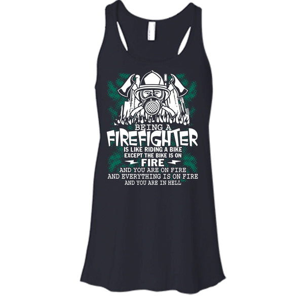 Being A Firefighter Is Like Riding A Bike T Shirt, Coolest Firerfighter T Shirt, Cool T Shirt