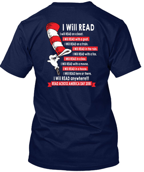 The Cat in the Hat T Shirt 2018, I Will Read Anywhere T Shirt, I Will Read In A Box T Shirt