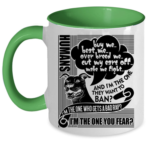 Cute Dog Lovers Coffee Mug, Humans Buy Me Beat Me Accent Mug