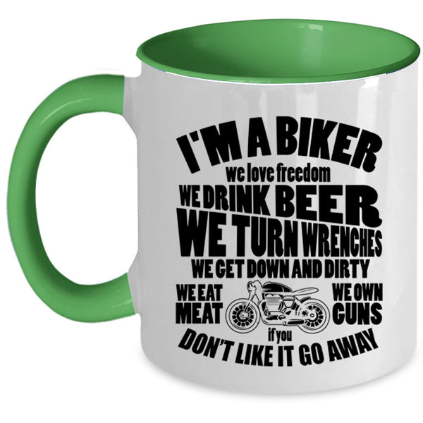 We Love Freedom We Drink Beer Coffee Mug, I'm A Biker Accent Mug