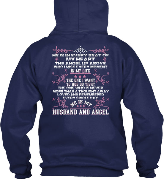 He Is My Husband And Angel T Shirt, Loved And Remembered T Shirt