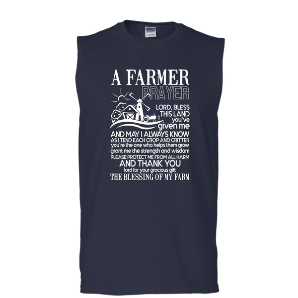 A Farmer Prayer T Shirt, Coolest Farmer T Shirt, Cool T Shirt (Men's Cotton Sleeveless)
