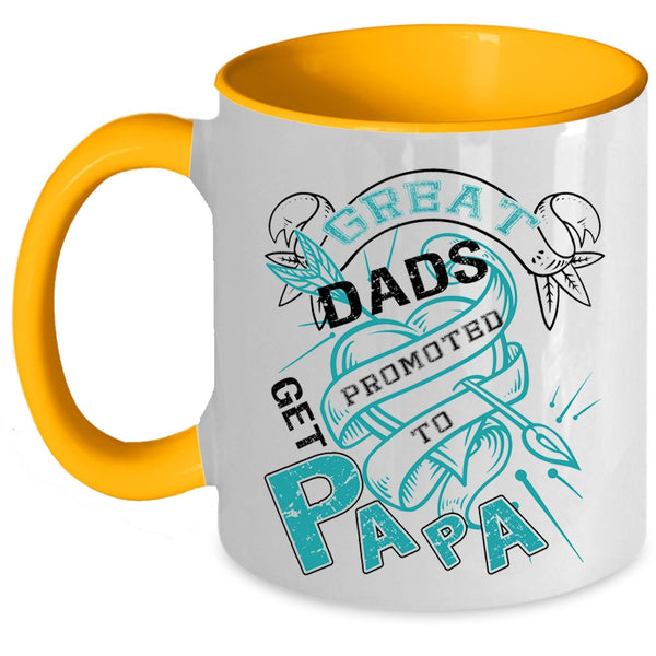 Awesome Papa Coffee Mug, Great Dads Get Promoted To Papa Accent Mug