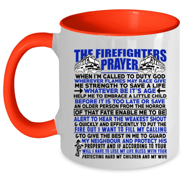 Cute Fireman Coffee Mug, The Firefighters Prayer Accent Mug