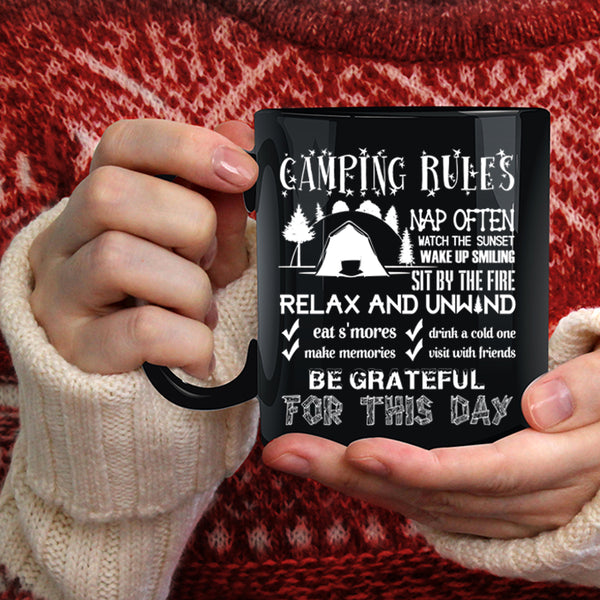 Camping Rules Coffee Mug, Funny Gift For My Friends Coffee Cup