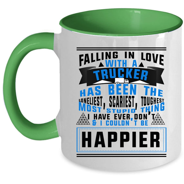 I Love Truck Driver Coffee Mug, Falling In Love With A Trucker Accent Mug