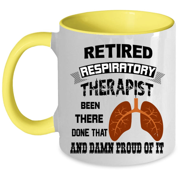 Gift For Retirement Coffee Mug, Retired Respiratory Therapist Accent Mug