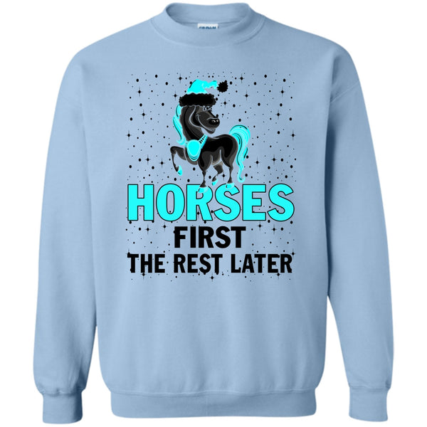 Equestrian Merry Christmas T Shirt, Horses First The Rest Later Sweatshirt