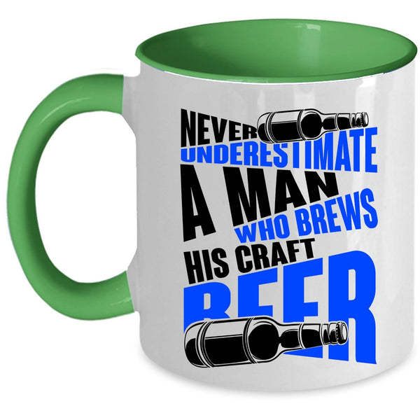 Funny Beer Drinker Coffee Mug, A Man Brews His Craft Beer Accent Mug