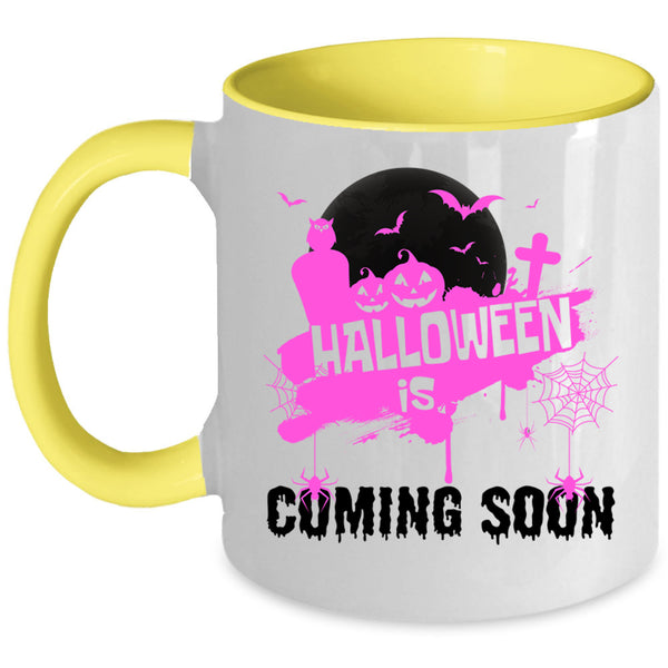 Cool Halloween Coffee Mug, Halloween Is Coming Soon Accent Mug