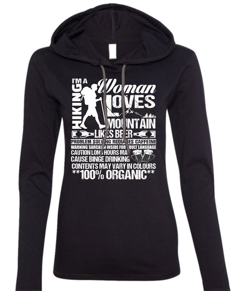 I'm A Hiking T Shirt, Woman Loves Mountain T Shirt (Anvil Ladies Ringspun Hooded)