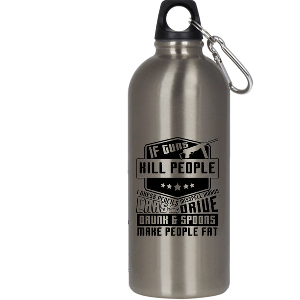 Cars Drive Drunk And Spoons 20 oz Stainless Steel Bottle,Cool Car Drivers Outdoor Sports Water Bottle