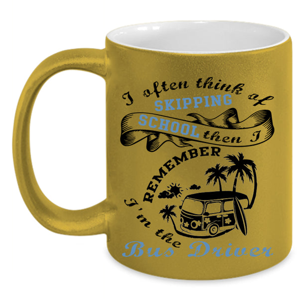 Cool Gift For Bus Driver Coffee Mug, I'm The Bus Driver Accent Mug