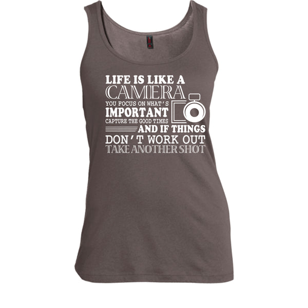 Life Is Like A Camera T Shirt, You Focus On What's Important T Shirt, Cool T Shirt