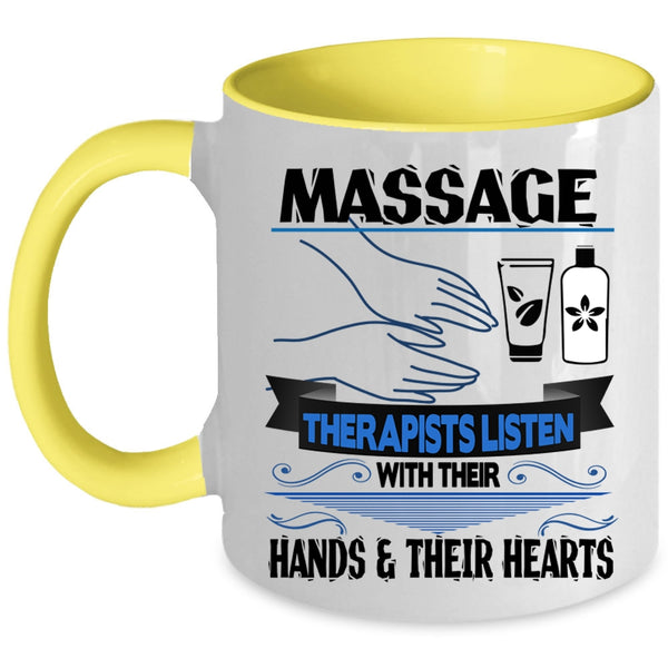 Their Hand And Their Heart Coffee Mug, Massage Therapists Accent Mug