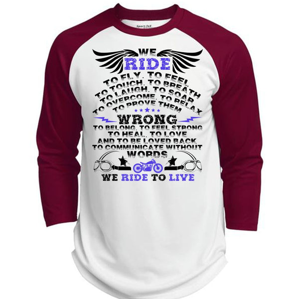 We Ride To Fly T Shirt, I Love Biker T Shirt, Awesome T-Shirts  (Polyester Game Baseball Jersey)