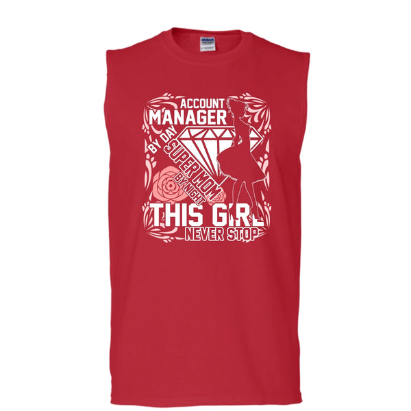 Account Manager By Day T Shirt, Mom By Night Tank Top (Men's Cotton Sleeveless)
