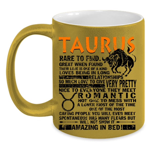 Birthday Gift Coffee Mug, Taurus Rare To Find Accent Mug