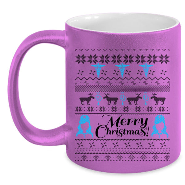 Christmas Gift For Nurse Coffee Mug, Merry Christmas Accent Mug