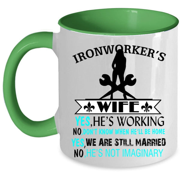 Cute Gift For My Wife Coffee Mug, Ironworker's Wife Accent Mug