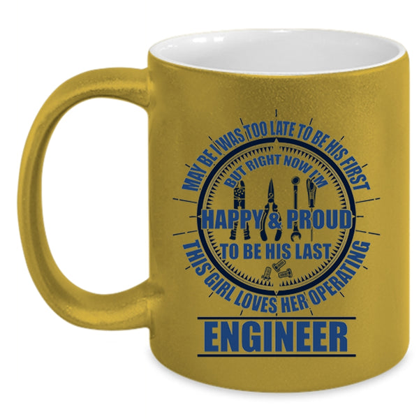 Cute Wife Coffee Mug, This Girl Loves Her Operating Engineer Accent Mug