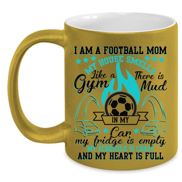 Funny Gift For Mom Coffee Mug, I Am A Football Mom Accent Mug