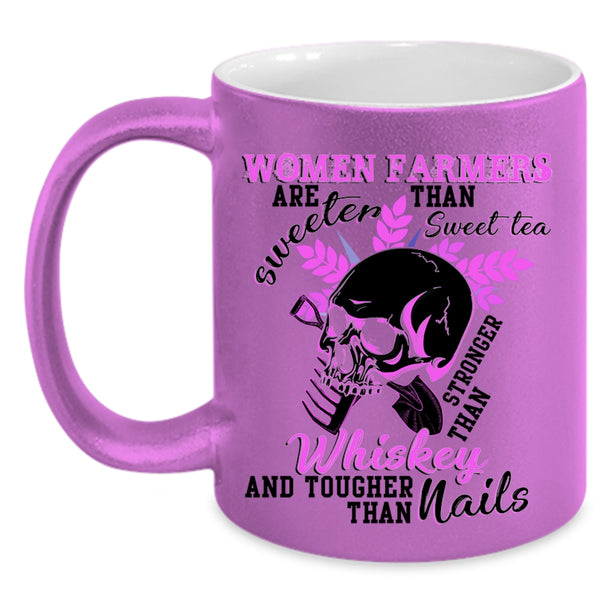 Funny Coffee Mug, Women Farmers Are Sweeter Than Sweet Tea Accent Mug