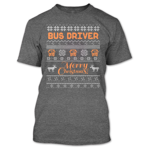 Bus Driver Merry Christmas T Shirt, Coolest Bus Driver T Shirt