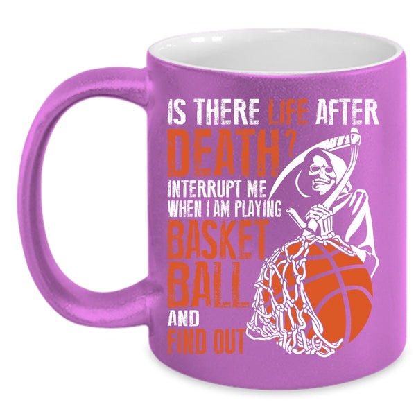 Don't Interrupt Me When I Am Playing Basketball Coffee Mug, Funny Coffee Cup