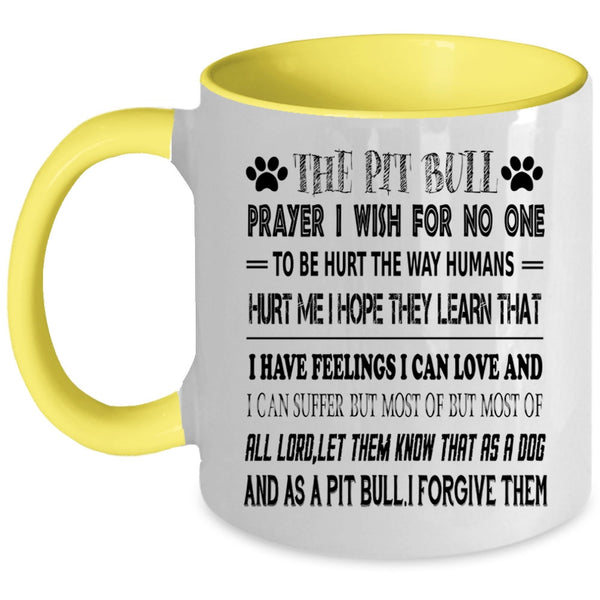 Cool Gift For Pit Bull Lovers Coffee Mug, The Pit Bull Prayer Accent Mug