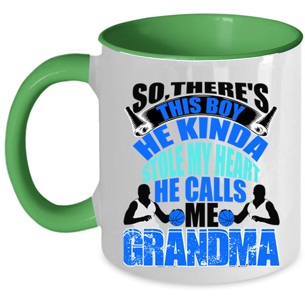 He Calls Me Grandma Coffee Mug, This Boy Kinda Stole My Heart Accent Mug