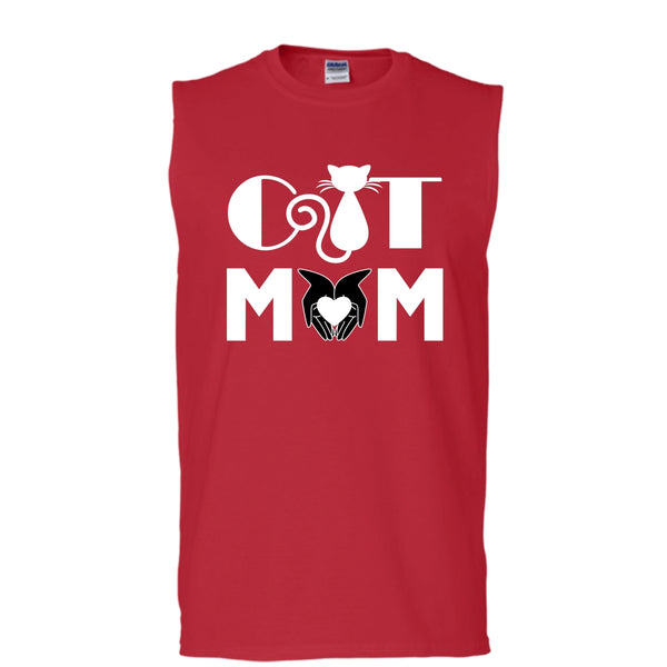I'm A Cat Mom Shirt, Cool Cat Shirt (Men's Cotton Sleeveless)