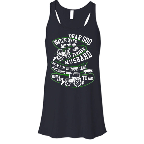 Watch Over My Farmer Husband T Shirt, Coolest Farmer Tank Top