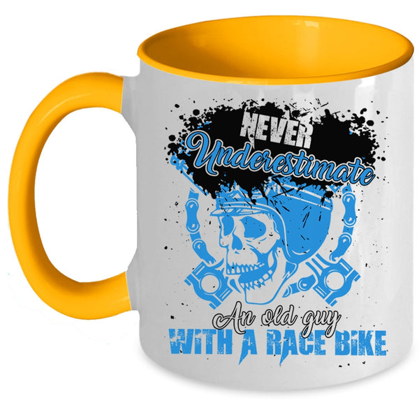 Awesome Race Biker Coffee Mug, An Old Guy With A Race Bike Accent Mug